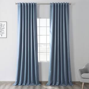 Poseidon Blue Rod Pocket Blackout Curtain - 50 in. W x 108 in. L (1 Panel)