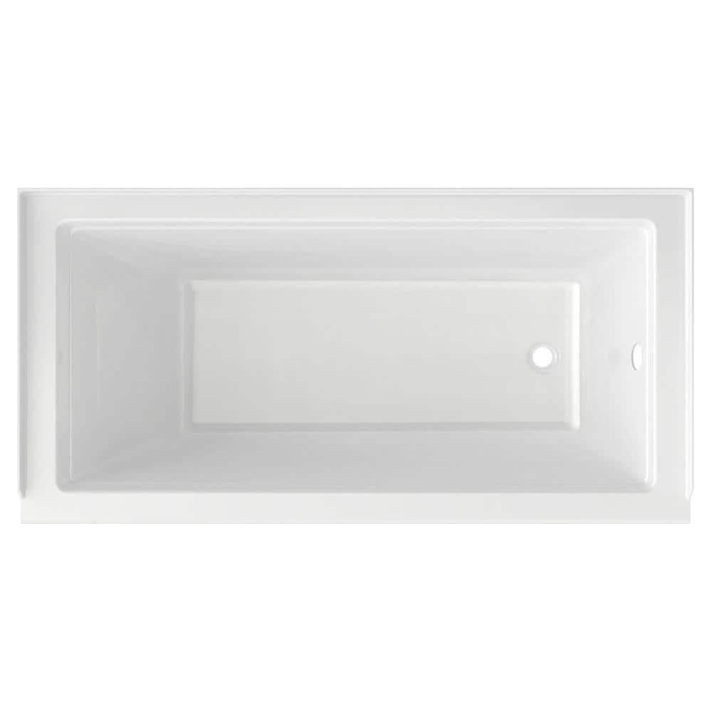 White Acrylic Alcove Bathtub with Built-In Apron