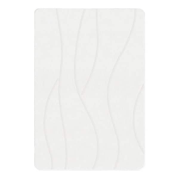 32 in. x 20 in. Extra Large Stone Bath Mat, Non-Slip Diatomaceous Earth, Quick Drying, Easy to Clean White