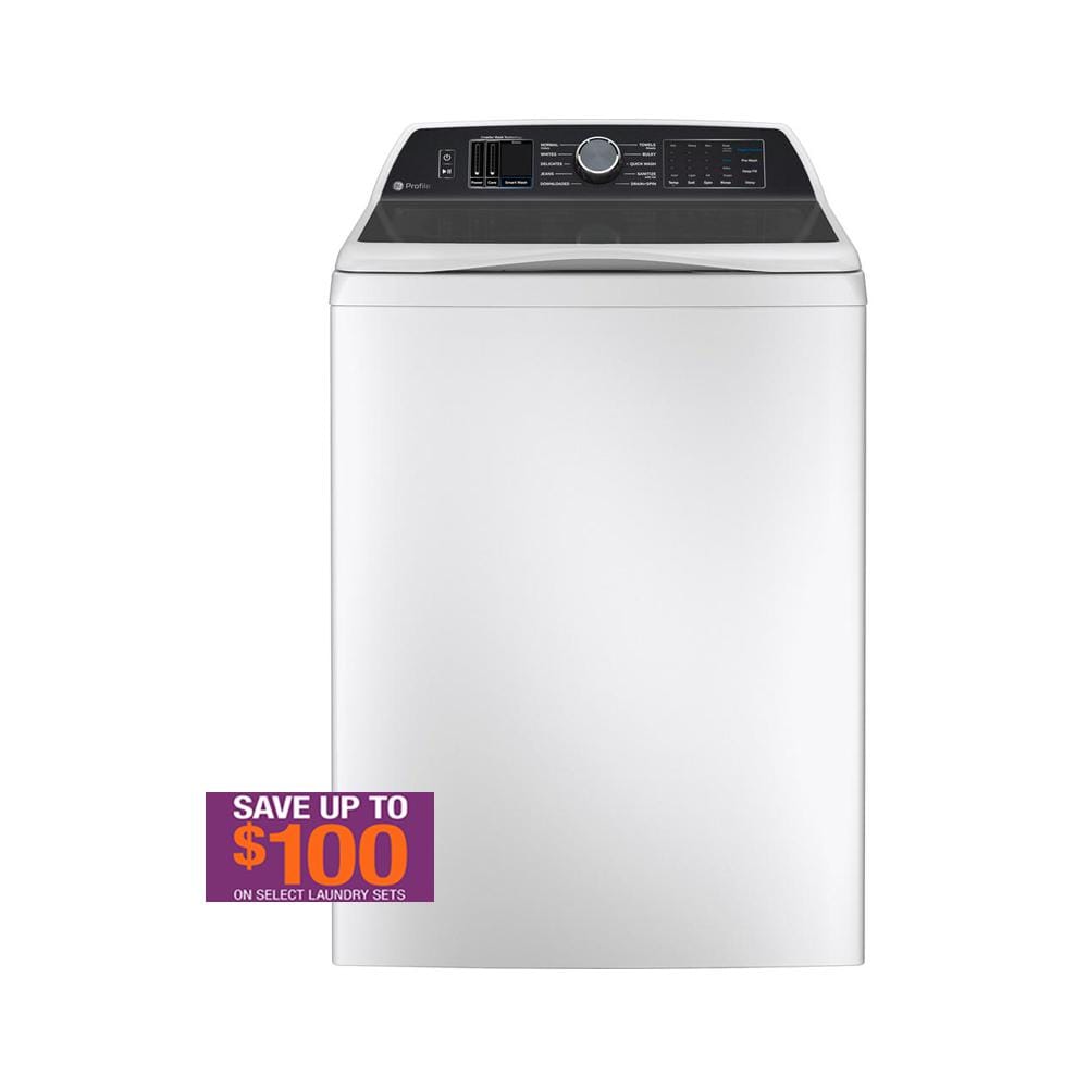 GE Profile Profile 5.4 cu. ft. High-Efficiency Smart Top Load Washer with Quiet Wash Dynamic Balancing Technology in White