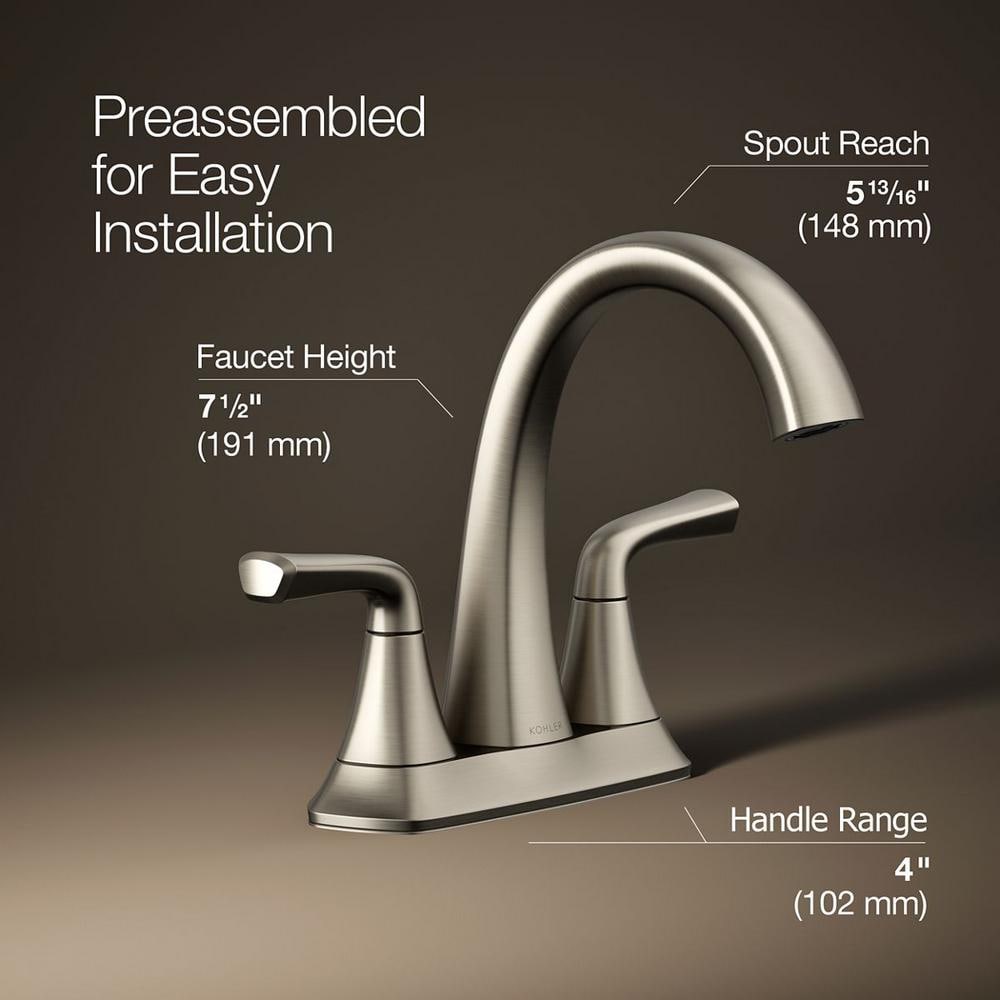 Vibrant Brushed Nickel Double Handle Bathroom Faucet