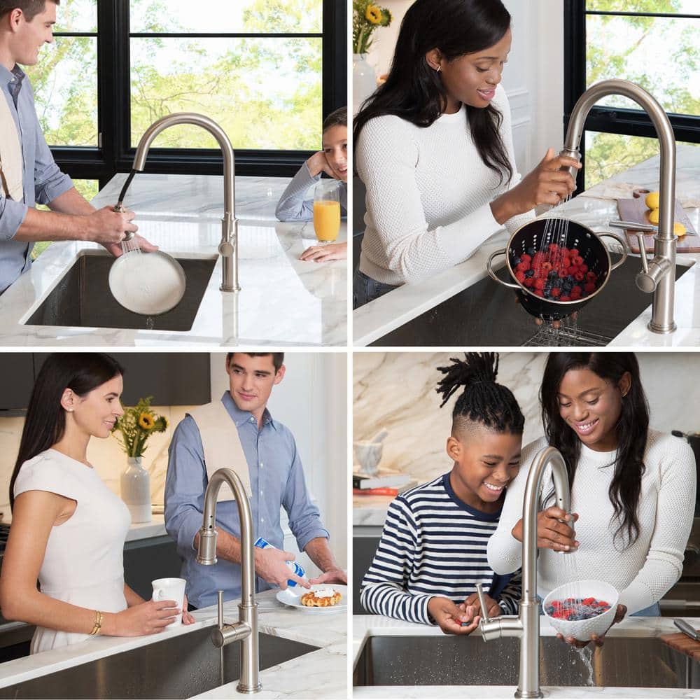 Stainless Steel Single Handle Pull-Down Kitchen Faucet