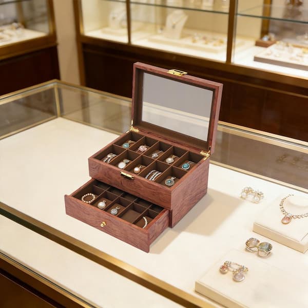 YIYIBYUS 20 Slot Wooden Watches Display Box Case Jewelry  display picture 3