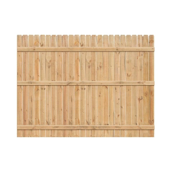 Outdoor Essentials 6 ft. H x 8 ft. W Cedar Dog-Ear Fence Panel