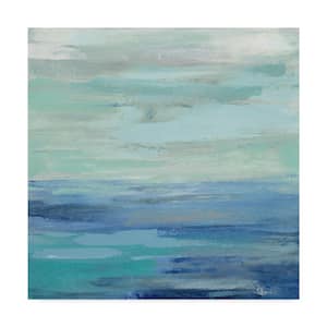 Sunset Beach Ii No Orange by Silvia Vassileva Floater Frame Abstract Wall Art 18 in. x 18 in.