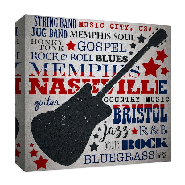 PTM Images Music City'' Canvas Abstract Wall Art 15 in. x 15 in.