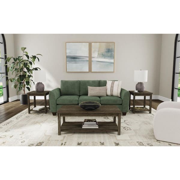 Picket House Furnishings Holmes 48 in. Mocha Grey Rectangle Wood Three Pack Occasional Coffee Table Set with Open Shelves