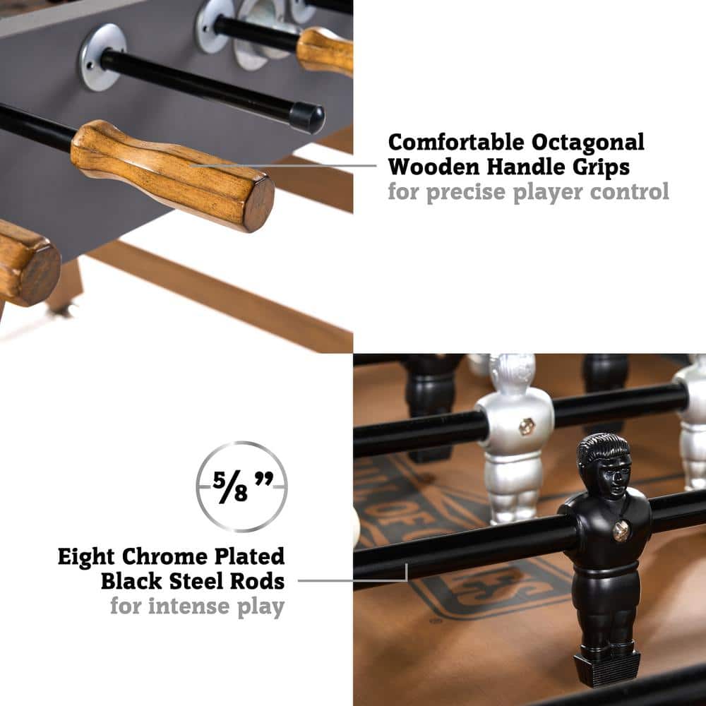 Kinwood 56" Gray and Wood Foosball Table with Chrome Rods