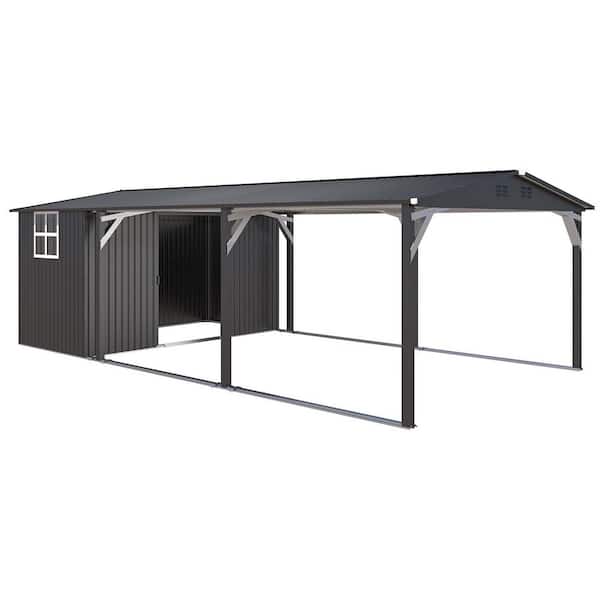 12 ft. W x 6 ft. D Metal Outdoor Shed with 12 ft. x 17 ft. Garage Car Port ( 264 sq. ft. )