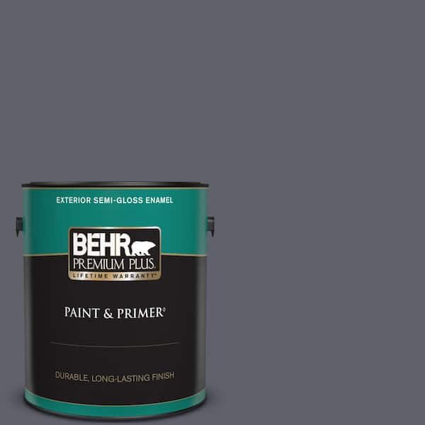 BEHR PREMIUM PLUS 1 gal. #N540-6 Script Ink Semi-Gloss Enamel Exterior Paint & Primer