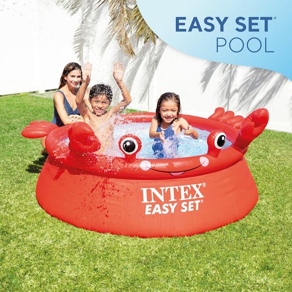 Intex 6 ft. x 20 in. Round Happy Crab Easy Set Inflatable Ring Kiddie Pool  26100EH - The Home Depot