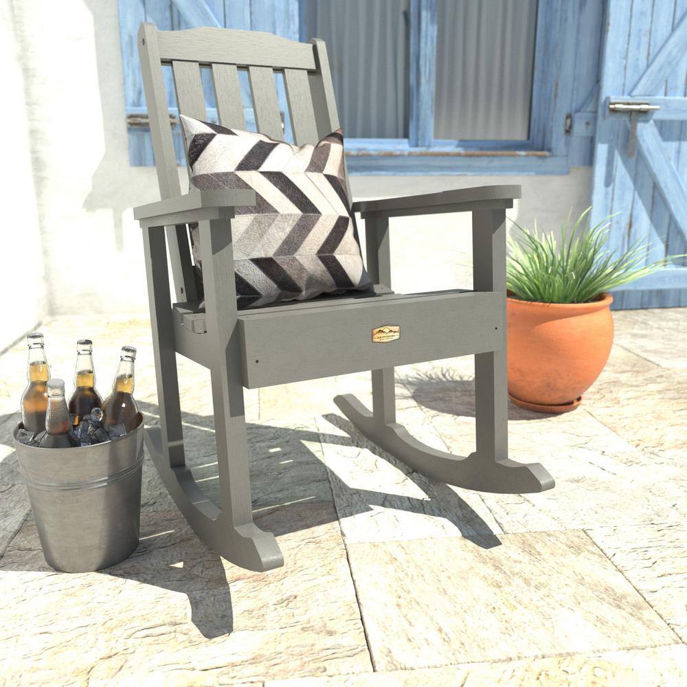 Mountain Bluff Black Plastic Rocker Chair with Slat Seat