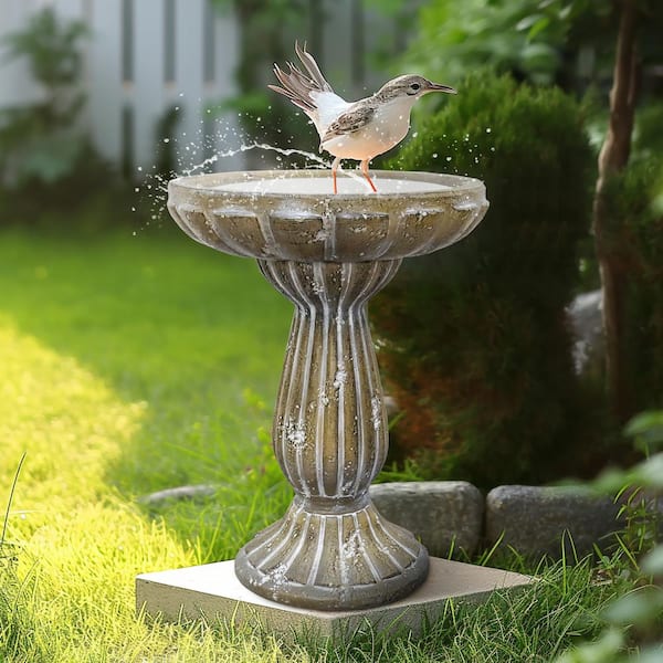 Garden 2024 bird bath statue Stone bird bath ornament Concrete bird feeder Lovely bird bowl Cement bird bowl decoration Unique garden gift