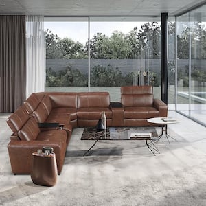 Lazzara Tellot 139 in. Straight Arm 6-Piece Leather Modular Power