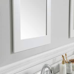 Bristol 22 in. W x 30 in. H Rectangular Framed Wall Mount Bathroom Vanity Mirror in White