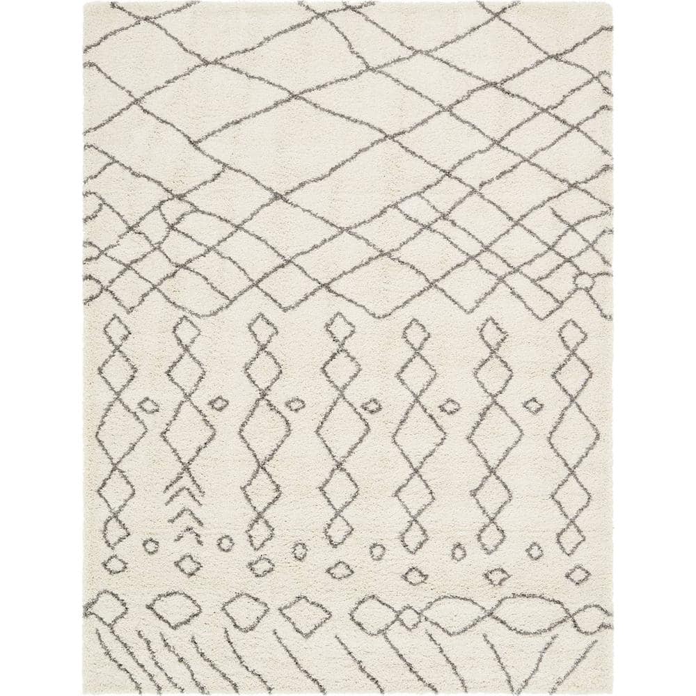 Rabat Shag Geometric Pure Ivory 9' 0 x 12' 0 Area Rug price history on PriceWatchPro