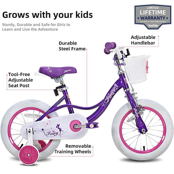 Purple bike outlet with training wheels