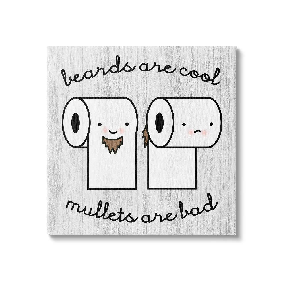 Beards Vs Mullets Toilet Paper by Daphne Polselli 1-Piece Wrapped Unframed Abstract Graphic Art Print 30 in. x 30 in. price history on PriceWatchPro