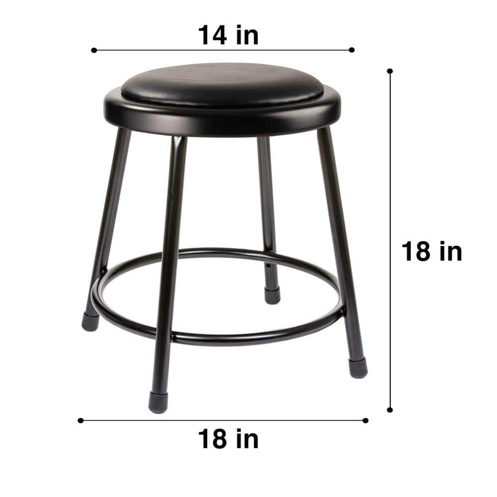 Hampden Black Adjustable Metal Laboratory Stools, Set of 2