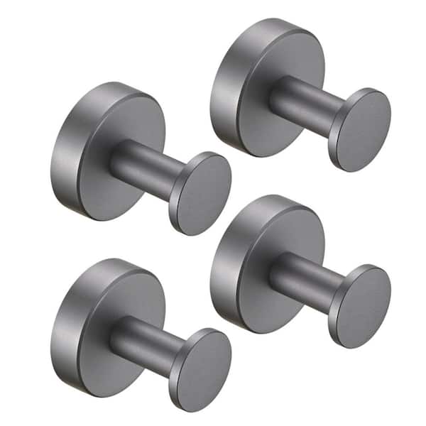 FUNKOL Wall Mounted Hand Towel Holder, Brushed Finish, 1.26" x 2.13" (set of 4), for Bathroom