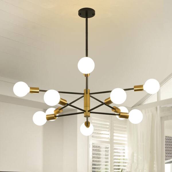 Magic Home 10-Light Semi-Flush Retro Sputnik Chandelier Ceiling Light ...