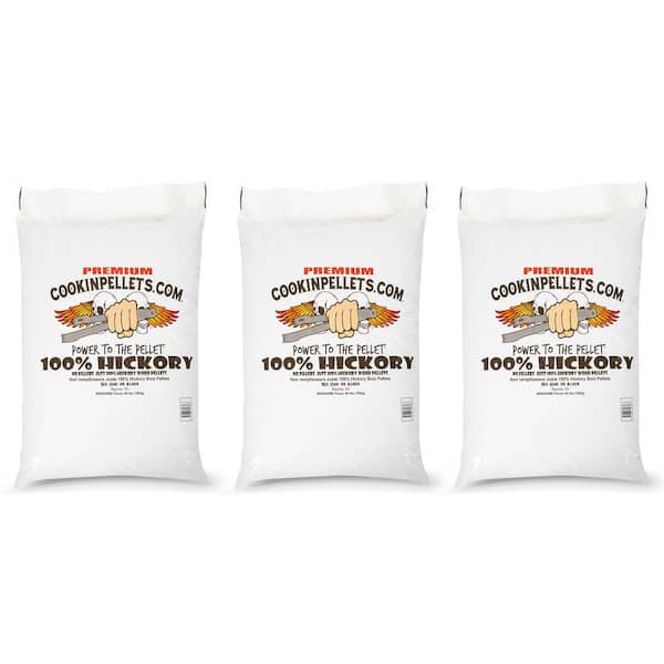 40 lbs. Bags Premium Hickory Grill Smoker Wood Pellets, (3-Pack)