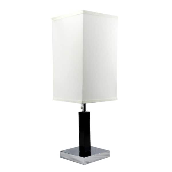 26 in. H Brown Square Wooden Table Lamp