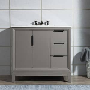 Elizabeth Collection 36 in. Bath Vanity in Cashmere Grey With Vanity Top in Carrara White Marble - With Mirror(s)
