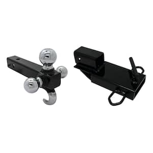 Clamp-On Forklift Hitch 2 in. Receiver with Tri-Ball Hitch and Tow Hook
