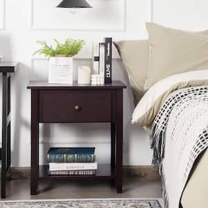 1-Drawer Brown Nightstand 24 in. x 22 in. x 15 in.