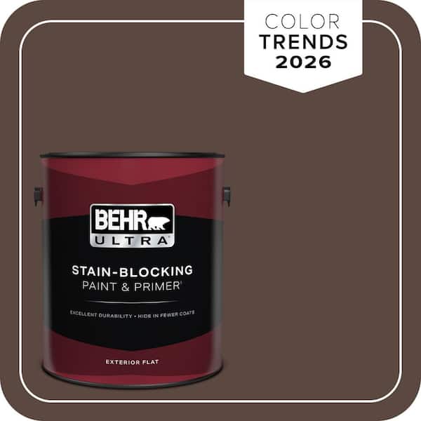 BEHR ULTRA 1 gal. #N170-7 Baronial Brown Flat Exterior Paint & Primer