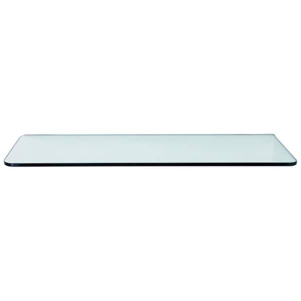 Floating Glass Shelves 3/8 in. Rectangle Glass Corner Shelf (Price Varies By Size)-DISCONTINUED