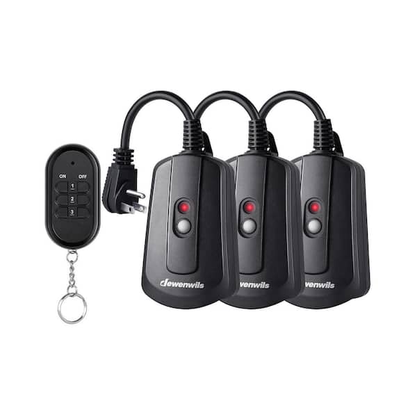 DEWENWILS Outdoor Wireless Switch Remote Control Outlet Set, Black