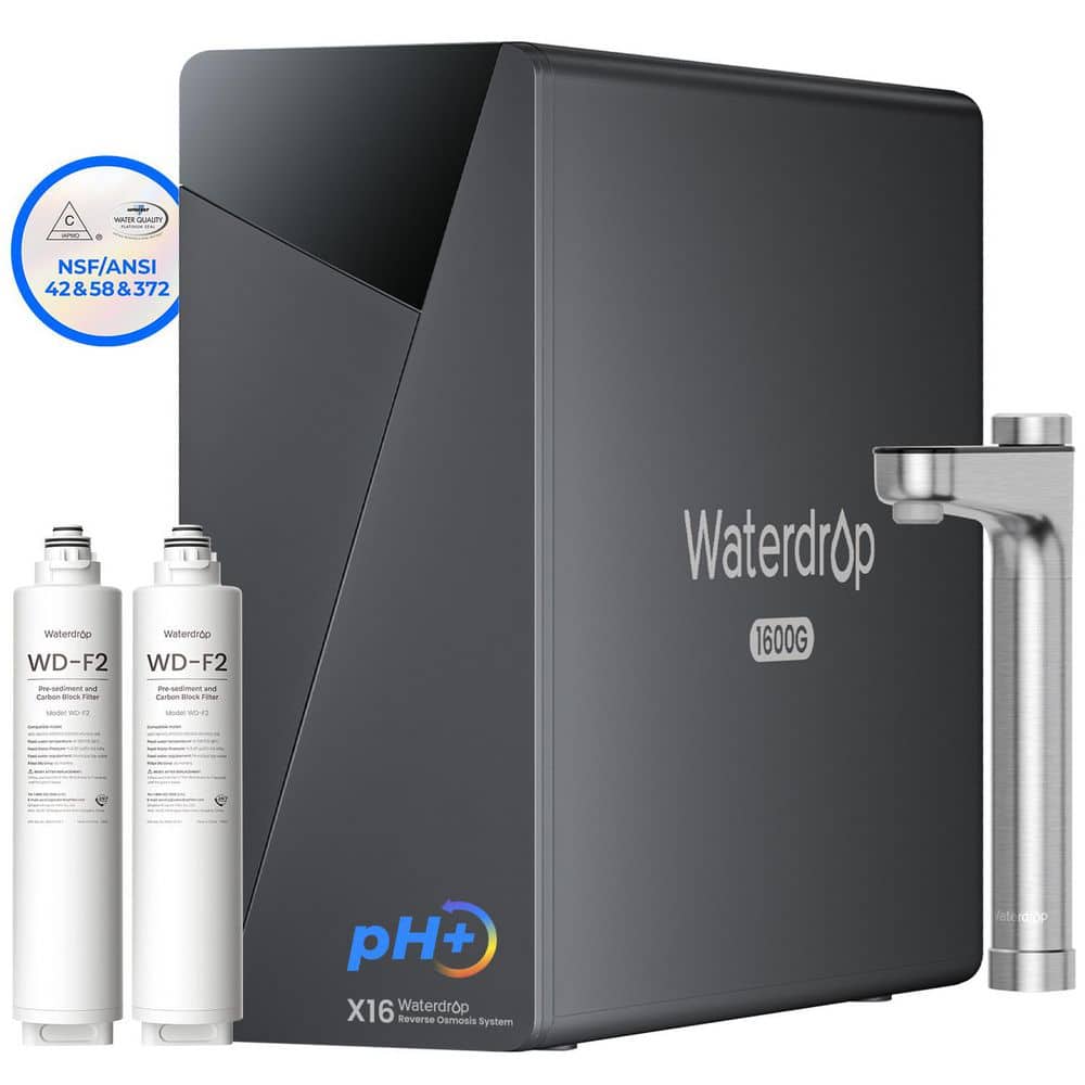 X16-Alkaline RO Water Filter, NSF/ANSI Certified, 1600 GPD RO System, 11-Stage Filtration, UnderSink, 3:1 Pure to Drain