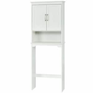 25 in. W x 66 in. H x 9 in. D Bathroom White Over-the-Toilet Storage