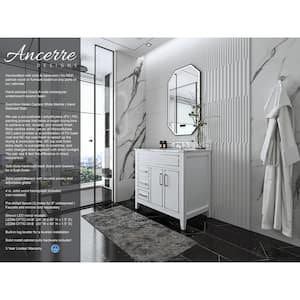 Aspen 36 in. W x 22 in. D White Vanity with Top in Carrara White Marble with White Basin