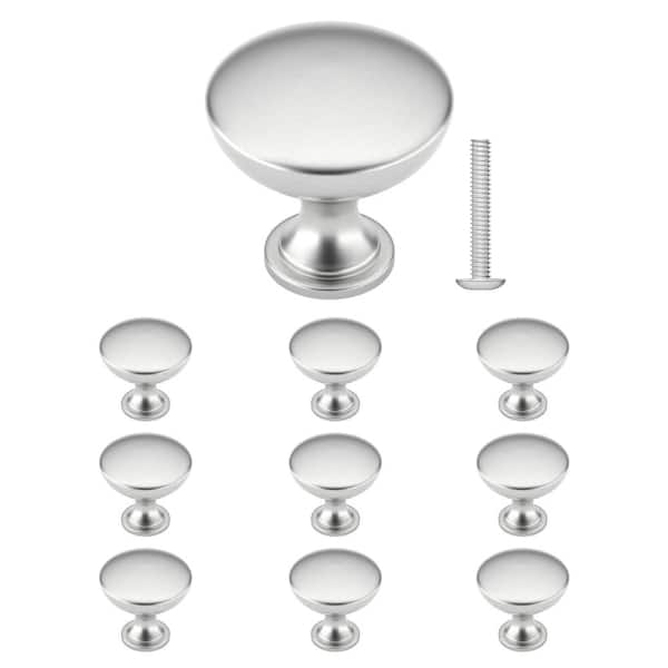 Copperfield Collection 1-3/16 in. (30 mm) Classic Brushed Nickel Round Cabinet Knob (10-Pack)