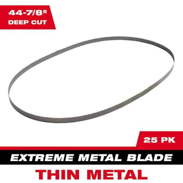 Milwaukee 44-7/8 in. 12/14 TPI Deep Cut Portable Extreme Thin Metal Cutting Band Saw Blade (25-Pack) For M18 FUEL/Corded