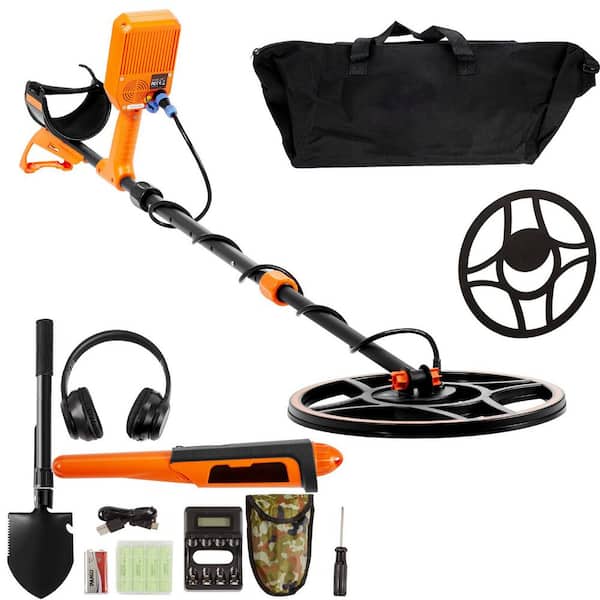 12 in. Coil, Waterproof Metal Detector, Professional Rechargeable Gold Detector, 39-50 in. Adjustable with LCD 7 Modes
