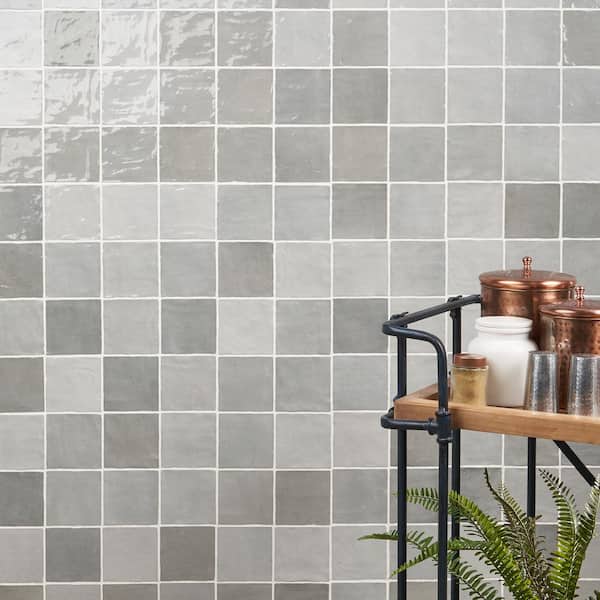 Ivy Hill Tile Kingston Gray 4 in. x 4 in. Glazed Ceramic Wall Tile