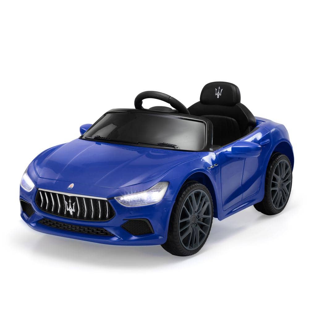 TOBBI 12-Volt Maserati Licensed Electric Kids Ride On Car with Remote Control and Music in Blue, Blues -  TH17S1033-T01