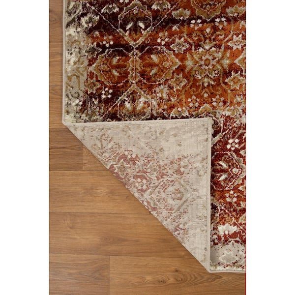 Heritage Ivory/Rust 3 ft. x 5 ft. Anna Distressed Moroccan Accent Rug