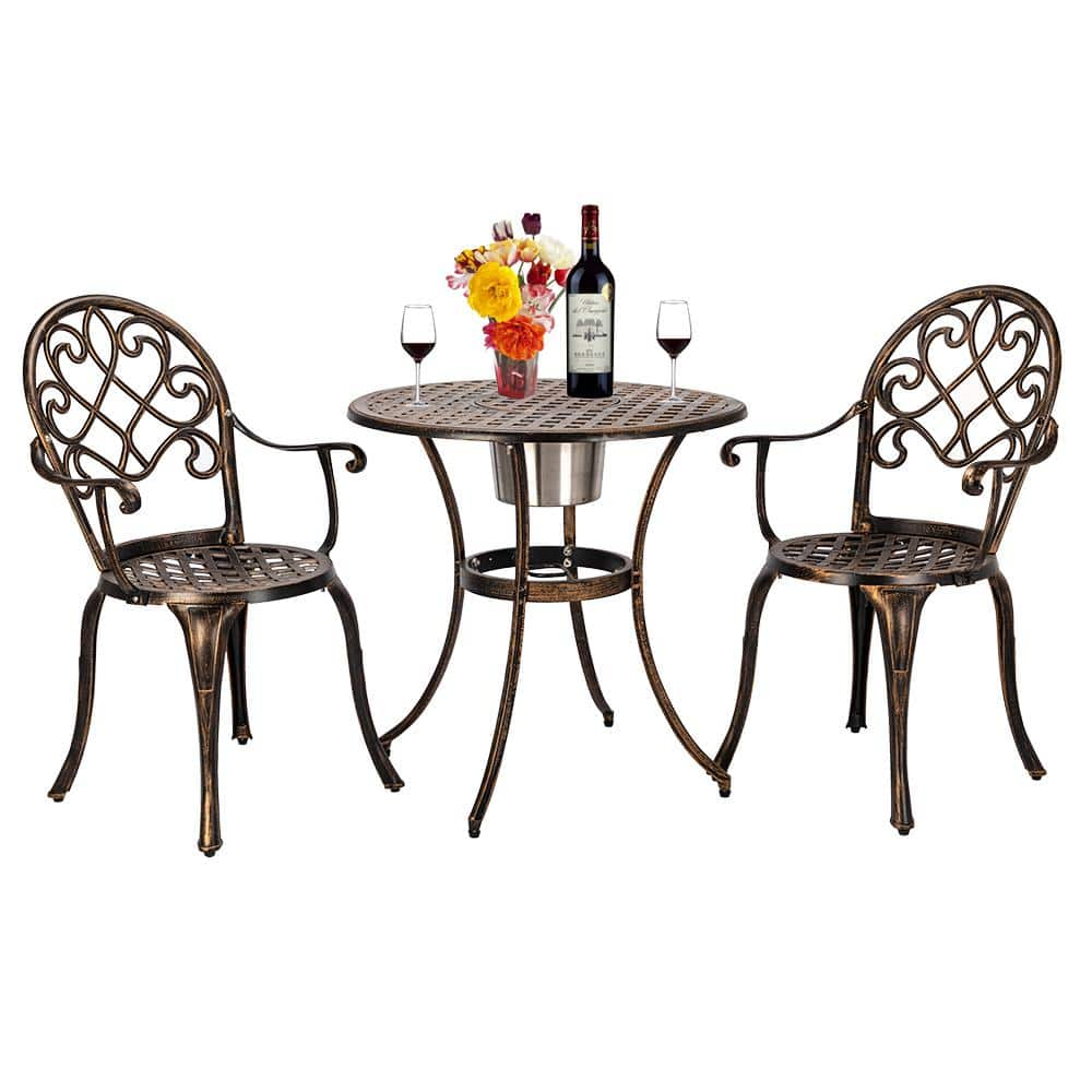 bistro patio set with ice bucket