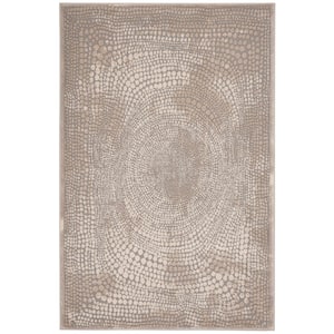 Meadow Ivory/Gray Doormat 3 ft. x 5 ft. Gradient Solid Area Rug