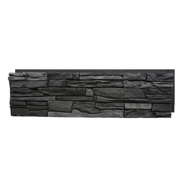GenStone Stacked Stone Iron Ore 12 in. x 42 in. Faux Stone Siding Panel