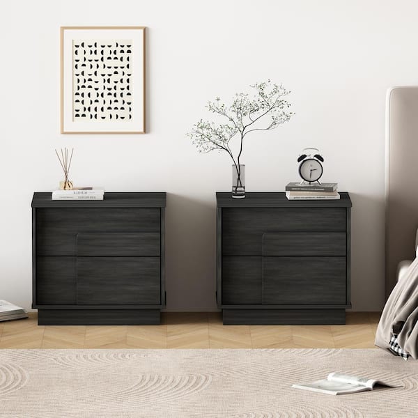 Manhattan Comfort Horizon Charcoal Grey 2-Drawer 21.7 in. W