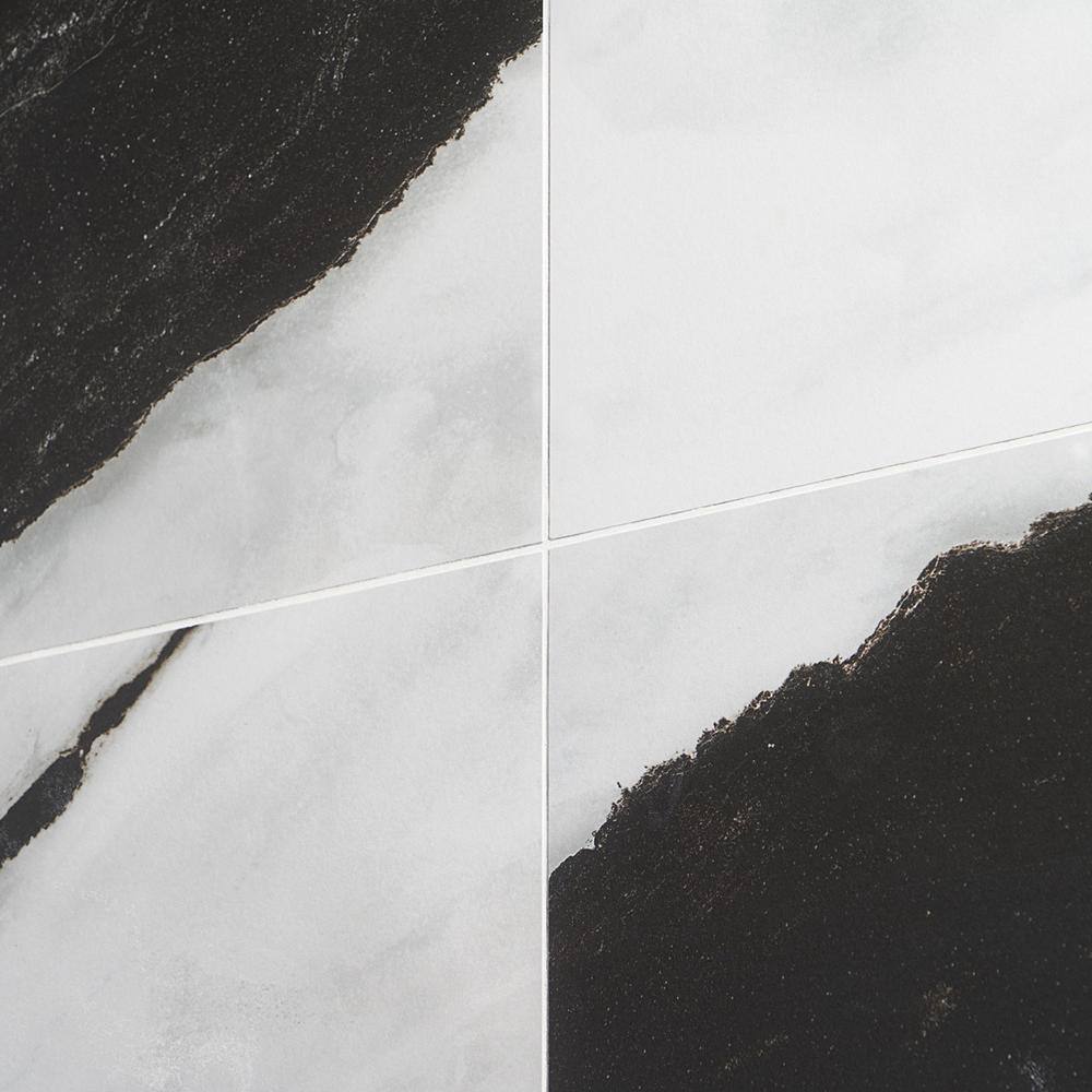 Saroshi Panda White Matte Porcelain Marble Look Floor and Wall Tile