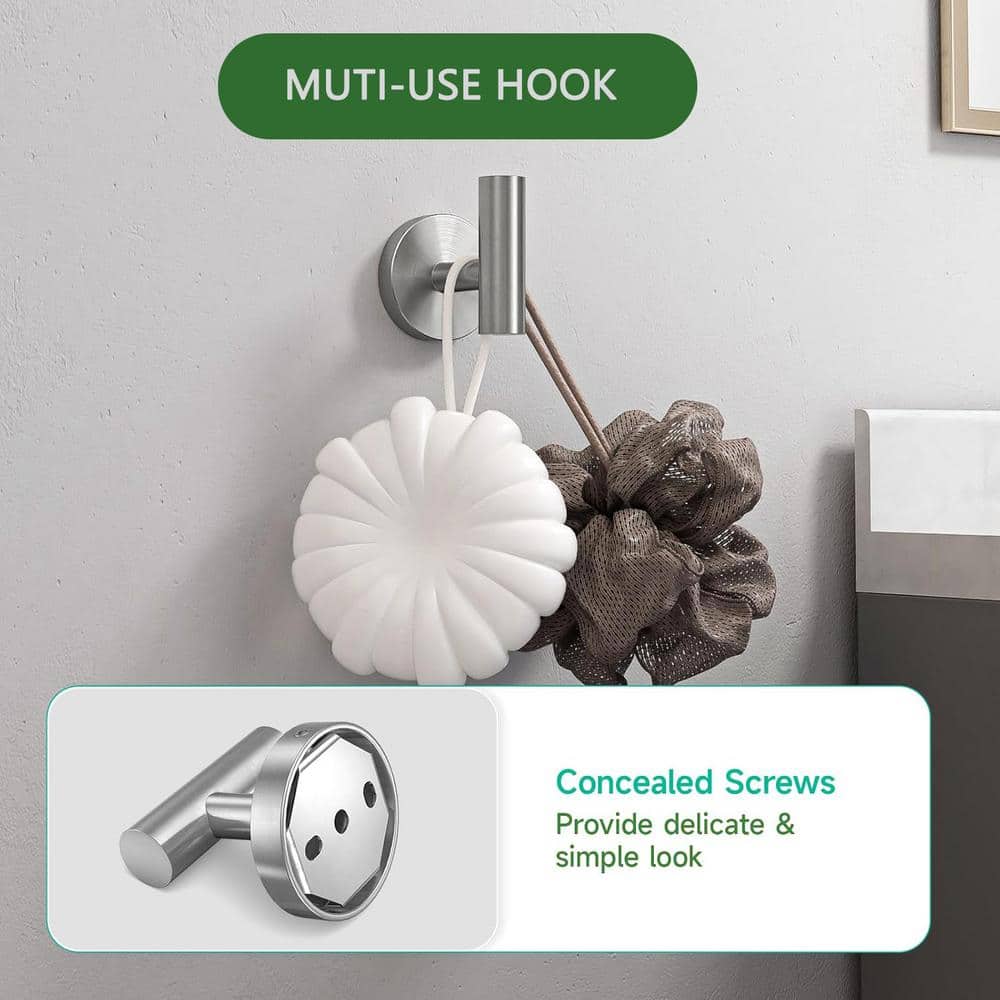 Brushed Nickel 4-Piece Stainless Steel Bathroom Hardware Set