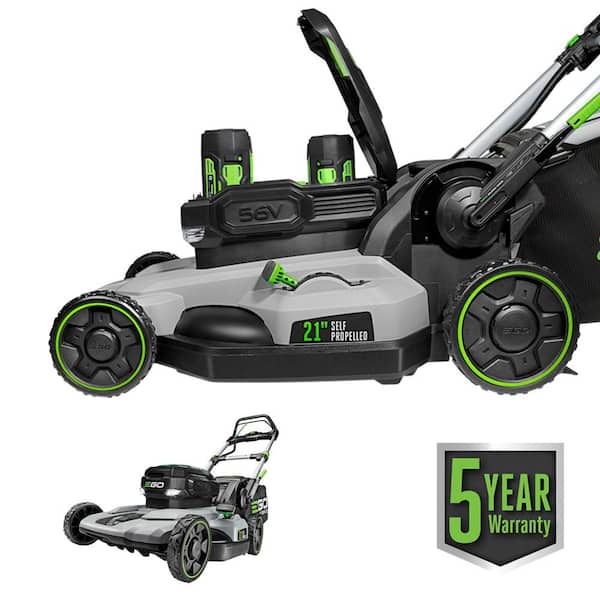 EGO 21 in. 56V Lithium-Ion Cordless Electric Dual-Port Walk Behind Self Propelled Mower, Two 5.0 Ah Batteries Included