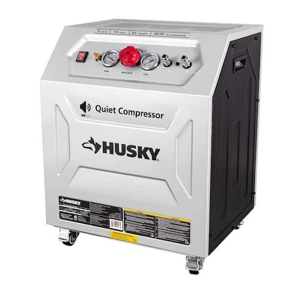 8 Gal. 150 PSI Electric Oil-Free Quiet Workshop Air Compressor in Sound Insulated Cabinet with 2-Quick Couplers